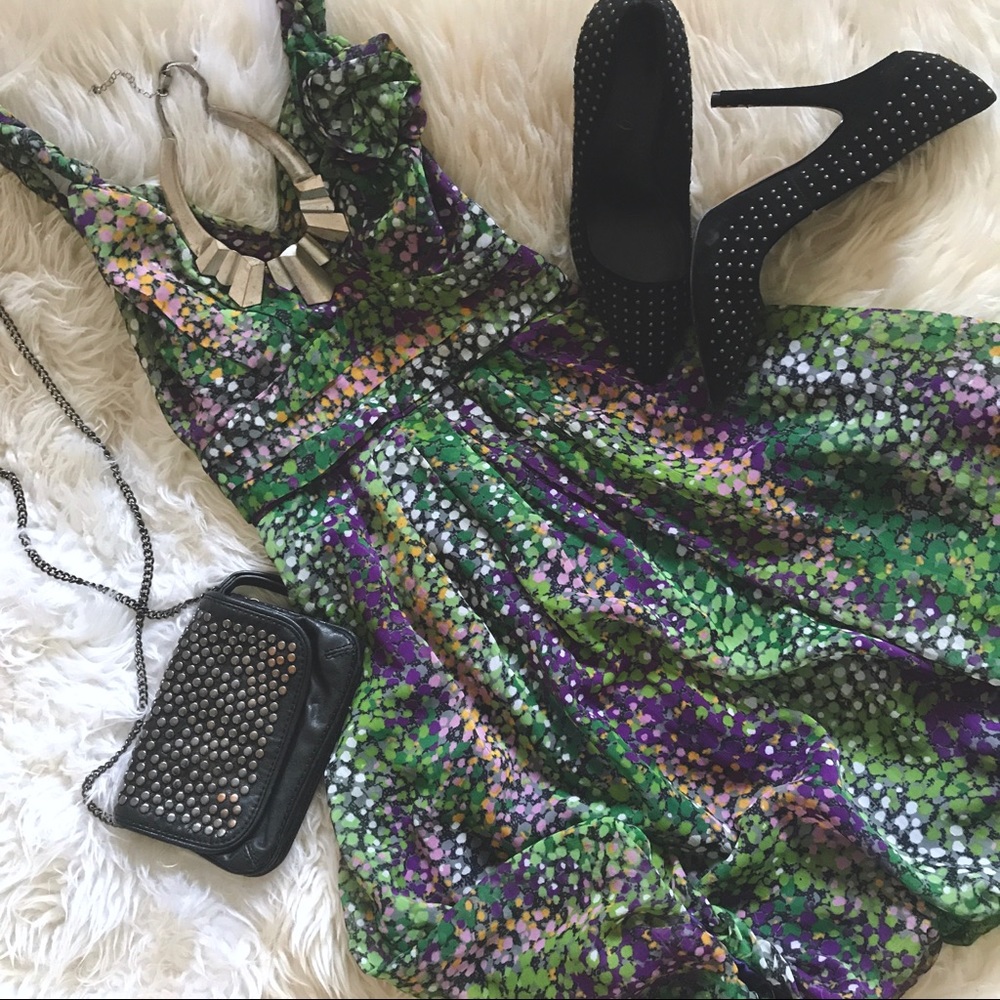 Italian Painterly dot balloon dress